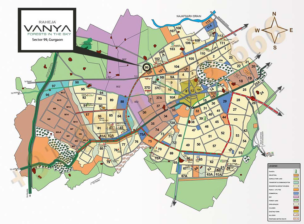 reheja-vanya-city-map-gurgaon-sec-99a